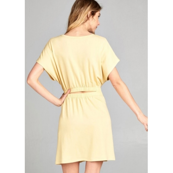 Yellow Wrap Shirt Dress - Picture 3 of 5